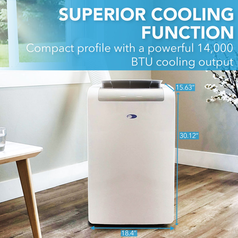 Climatiseur portatif de 14 000 BTU pour espace de 500 pieds carrés avec filtre SilverShield Whynter