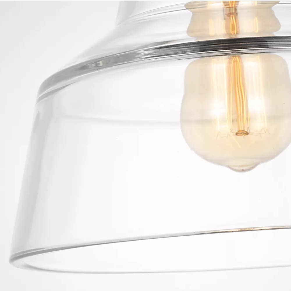 Topanga Single Light Glass Dimmable Pendant, Midnight Black