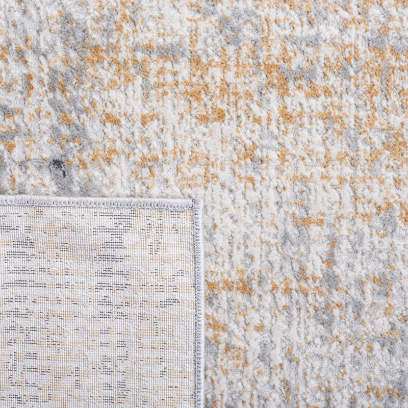 Kulig 208 Area Rug In Grey / Gold, Rectangle 4' x 6'