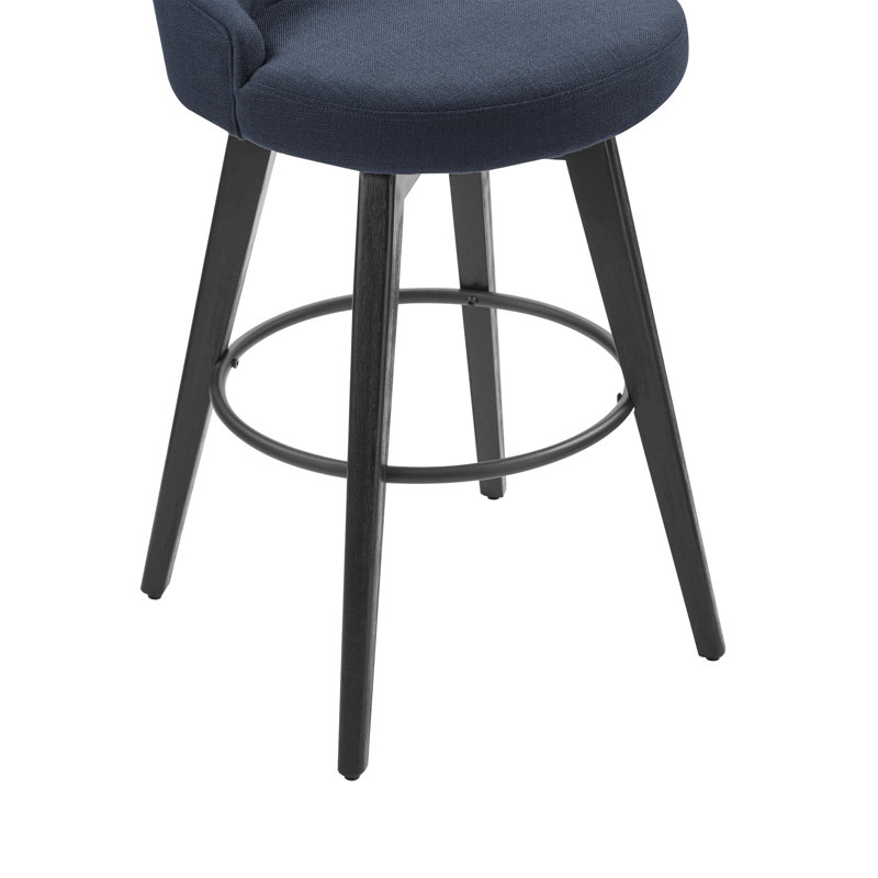 Arjean Swivel Upholstered Counter Stool, Insignia Blue, Bar Stool (30" Seat Height)