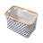 Bamboo Rimmed Krush Container Basket with Cut Out Handles Collapsible Coated Canvas and Cacti Pattern Blue-86519640
