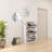 Narrow Shoe Storage Cabinet With Mirror,Wood Slim Shoe Rack 3 Tier Shoe Organizer