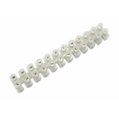 Clear Terminal Connector Block, Dual Row 12 Position Wire Connector Strip, Flathead Screw Terminal with Mounting Holes