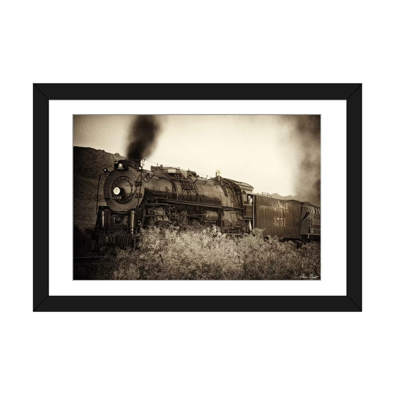 Train Train I par David Drost - reproduction de photo sur toile, Papier d'art encadré noir, H 24 po x l 32 po x P 1 po, Blanc