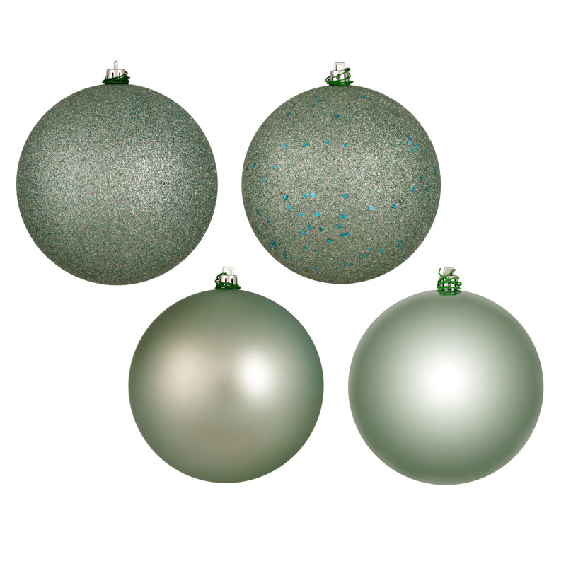 Holiday Décor Ball Ornament, 6" H x 6" W x 6" D, Frosty Mint
