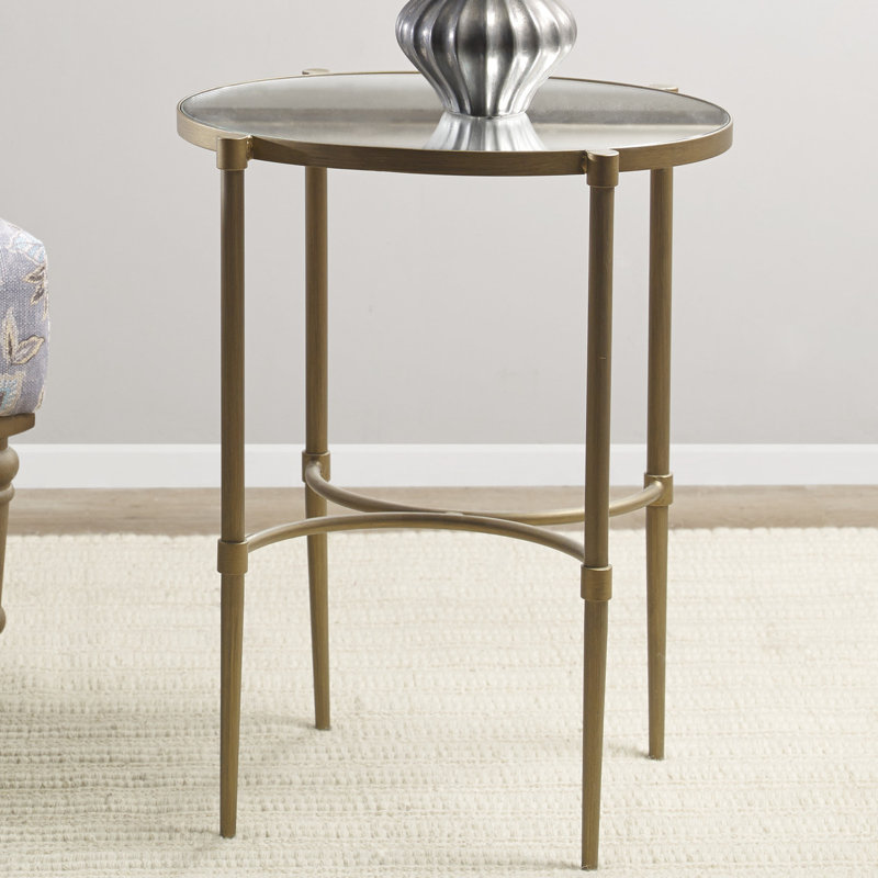 Martha Stewart Lia Mirrored Top Oval Accent Table