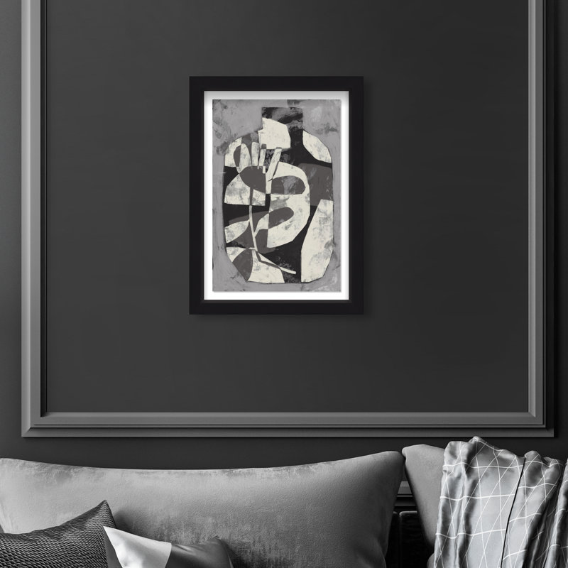 Minimalist Vase Framed Graphic Art, 31.5"H x 21.5"W, Black Shadowbox