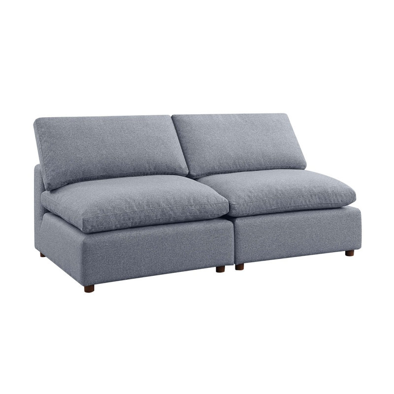 Ruthila Upholstered 78 " Linen Seating Component, Gray Linen
