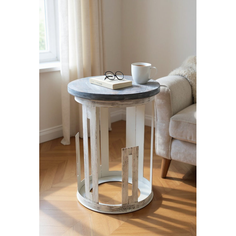 Table de bout Cottage / Cottage, Navy Top/White Base
