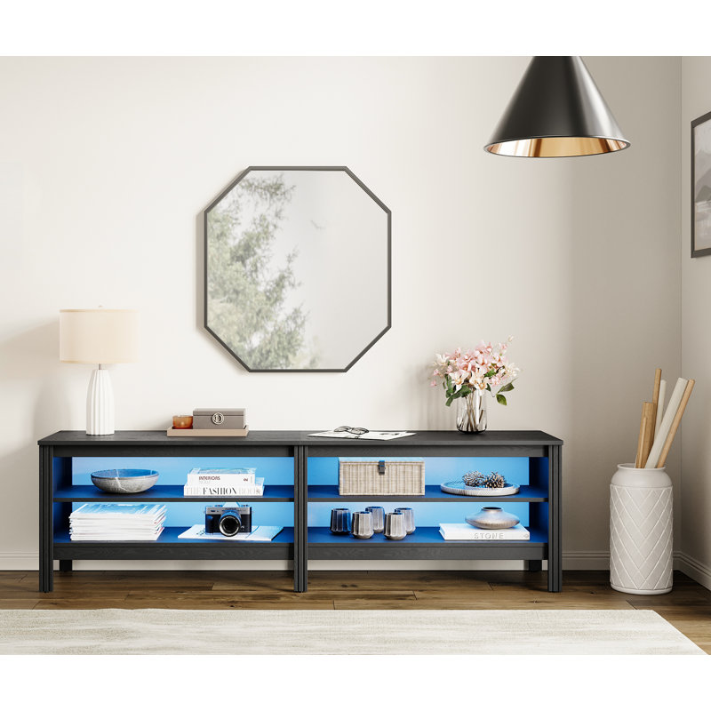 Ashae Unfinished TV Stand for TVs up to 75", Blue