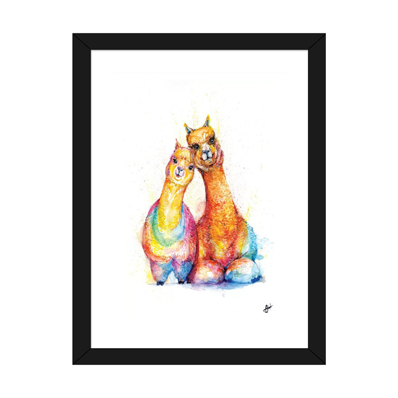 Décoration murale Packa 'Alpaca Kids, H 24 po x l 16 po x P 1 po, Papier encadré noir