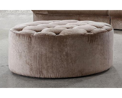 Repose-pieds cocktail rond touffeté 40" velours