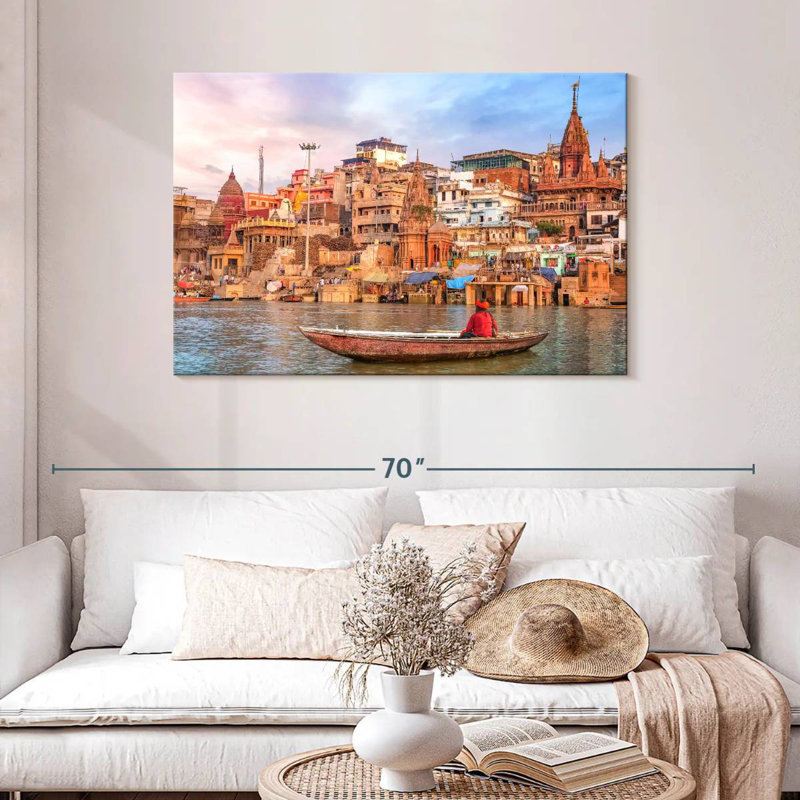 Ravi Sadhu In A Boat, 30" H x 45" W