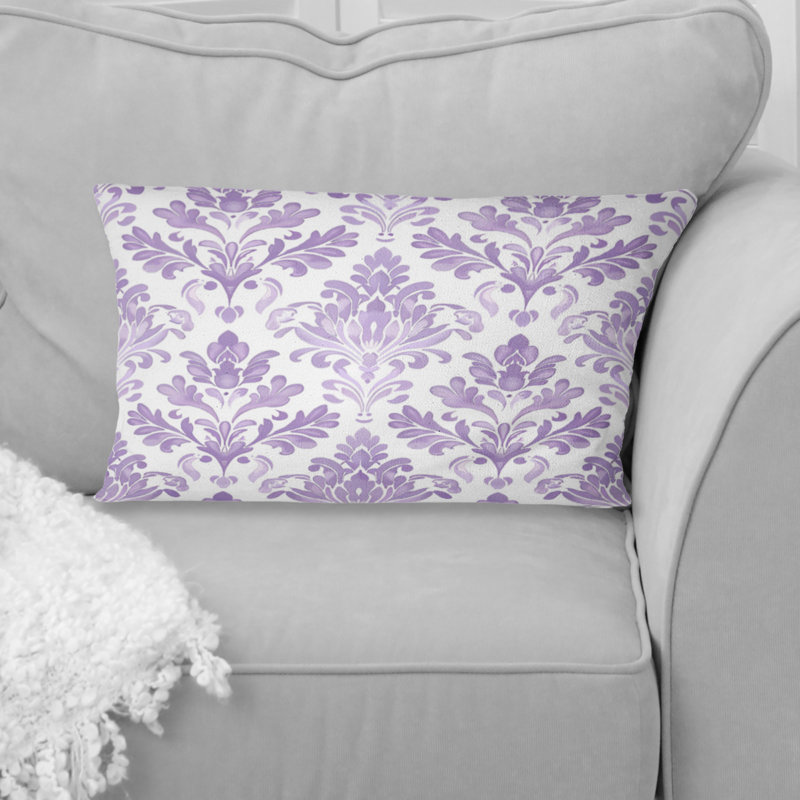 Coussin lombaire lavande blanc damassé Bliss II