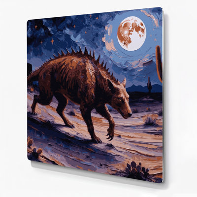 «Southwestern Animals» Chupacabra 10, art mural en métal mauve