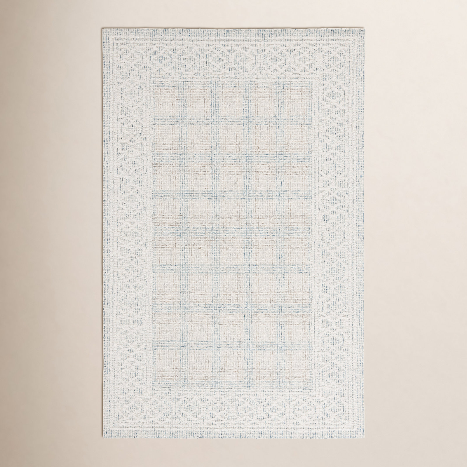 Hand-Tufted Geometric Wool Rug, Rectangle 4' x 6'