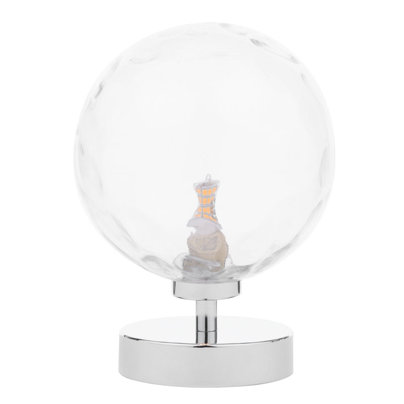 Metal Table Lamp Lamp, Chrome, Clear