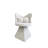 White Fabric Swivel Vanity Chair with Butterfly Back Design and Triangular Base for Bedroom or Dressing Room