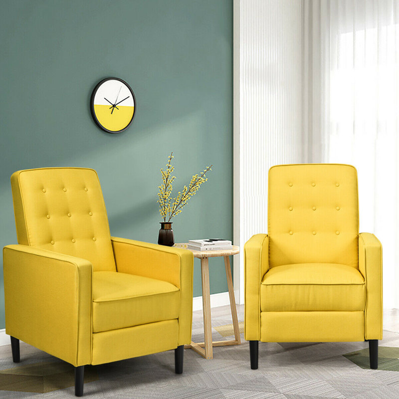 Fauteuil inclinable manuel de 27,5 po Rochel, Lin jaune