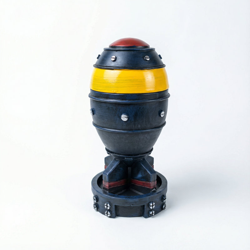 Missile-Shaped Resin Storage Box Decorative Desktop Figurine