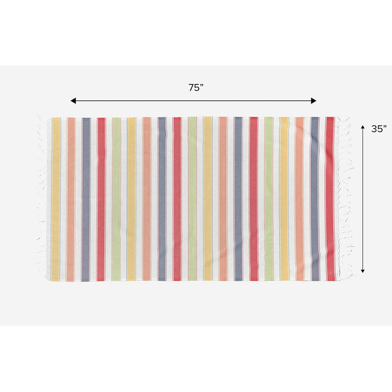 Serviette de plage 100% coton, Orange / Gris / Rouge