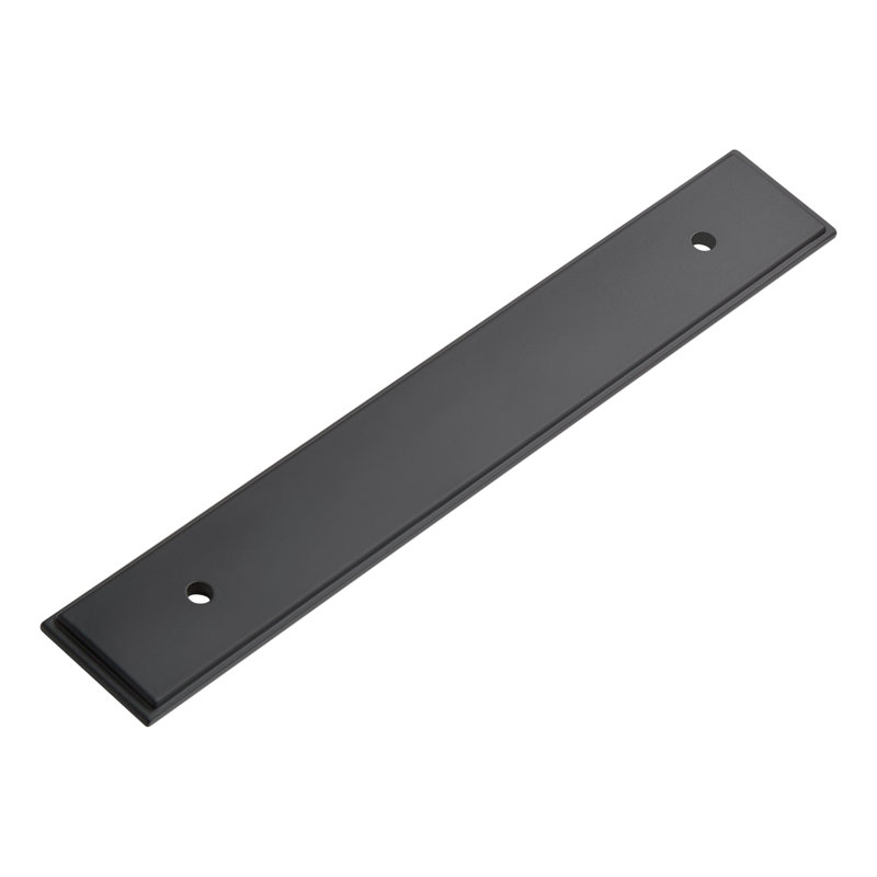 Plaque arrière de poignée de meuble traditionnelle de 5-1/16 po, Noir mat