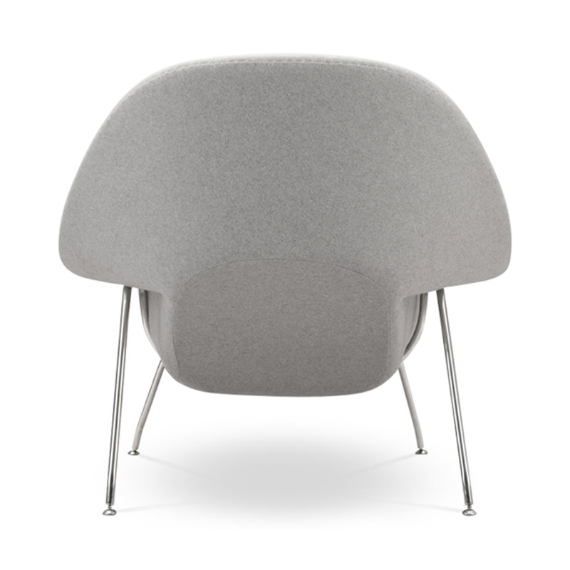 Méridienne et repose-pieds Haven, Polyester gris clair / laine cachemire
