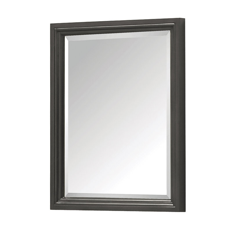 Magruder Wood Wall Mirror, Charcoal Glaze, 30" H x 24" W