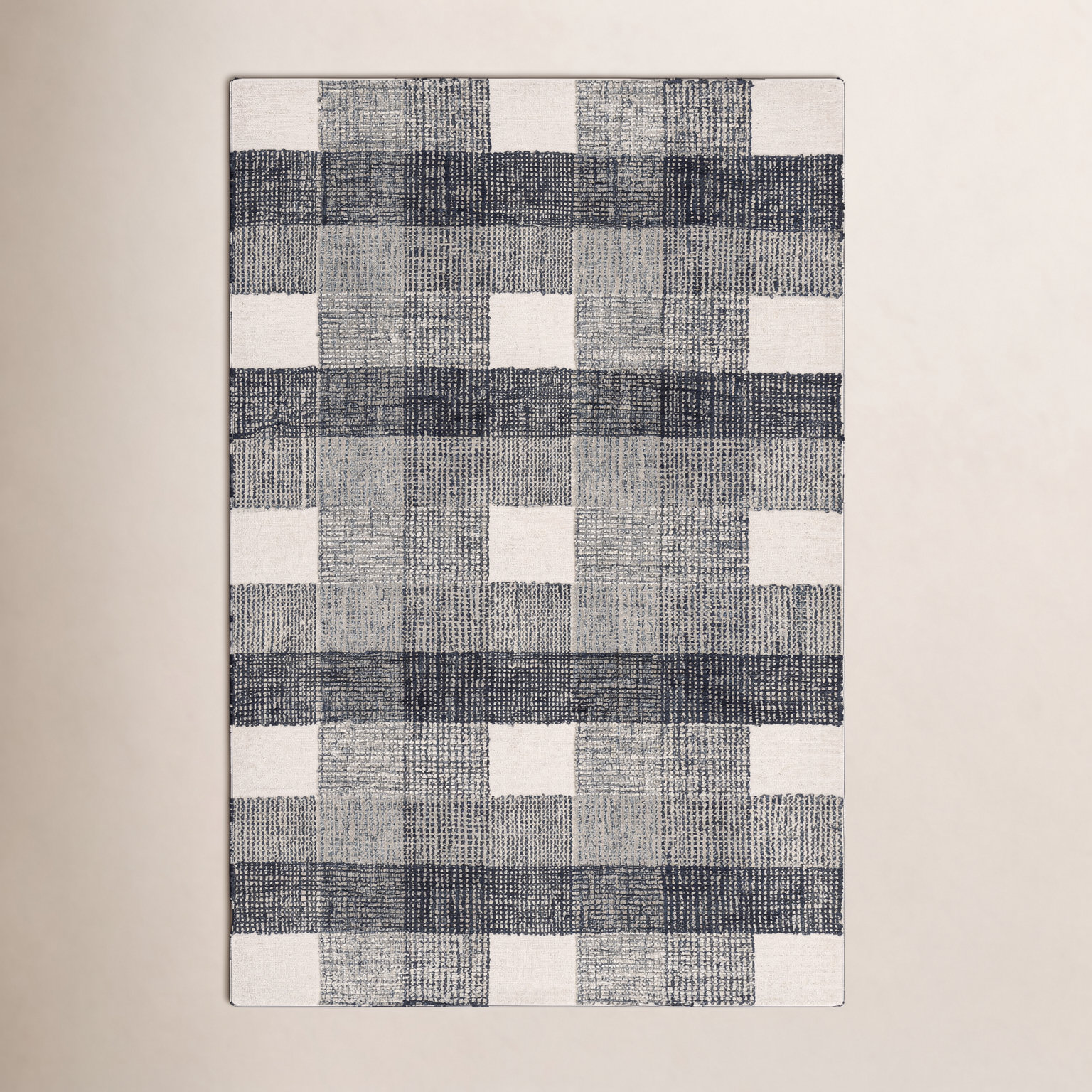 Hand-Tufted Wool Plaid Rug, Rectangle 6' x 9'