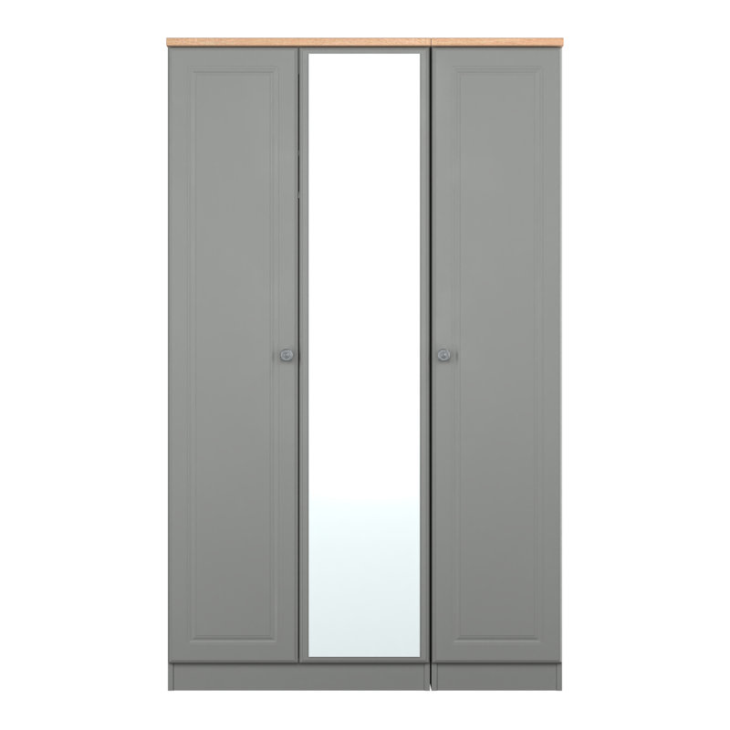 Arpelar Manufactured Wood Wardrobe, Dusk Grey/Oak