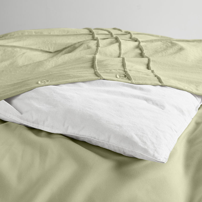 Porter Textured Duvet Cover Bedding Set, Sage, Full Duvet Cover + 2 Standard Shams