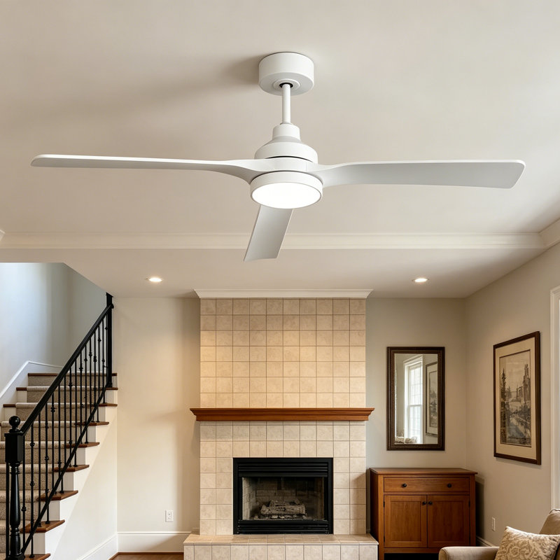  Ceiling Fans with Lights 52 Inch, Quiet 3CCT Modern LED Ceiling Fans with Remote for Bedroom, Living Room, Kitchen, 6 Speeds, Reversible DC Motor, Timer, Memory, White