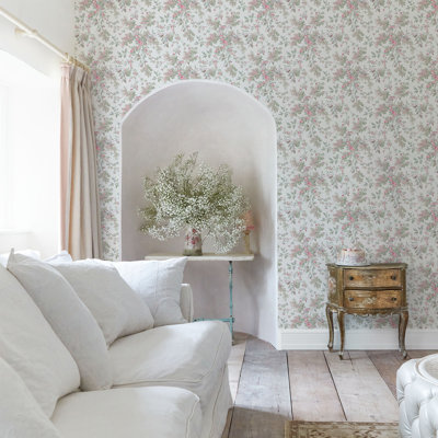 by Rachel Ashwell Chelsea Floral 10m x 52cm Wallpaper Roll