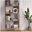 4-Tier Industrial Bookcase, Rustic Wood and Metal Frame, Asymmetrical Shelf Design, Display Storage Shelf-140462691