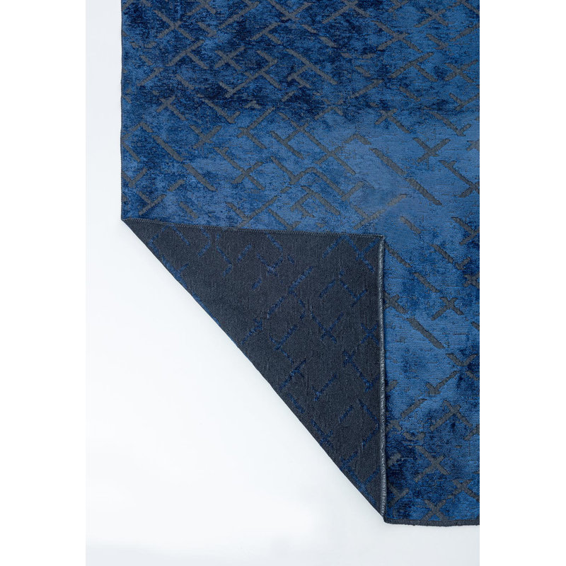 Rapture Abstract Area Rug in Blue, Rectangle 6'7" x 9'10"