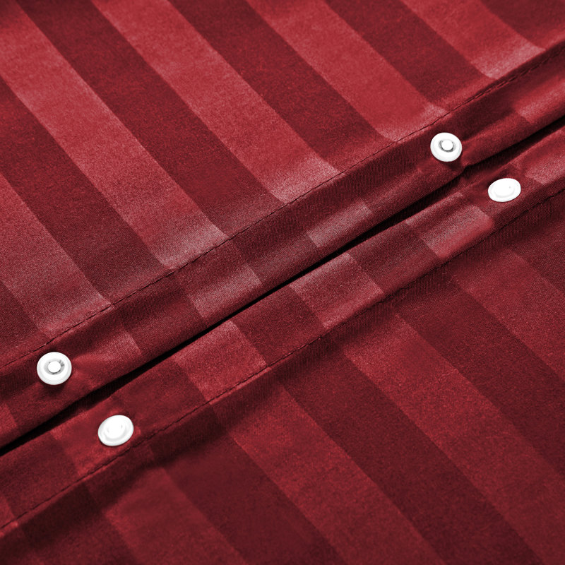 Microfibre 250 Thread Count Reversible Modern & Contemporary Reversible Duvet Cover Set, Double, Burgundy