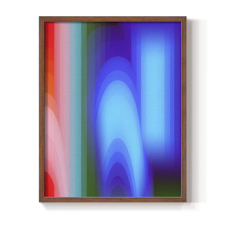 Impression encadrée Groovy Prism Gradients II - bois massif, H 11 po x l 9 po, Cadre noyer