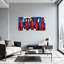 Motif abstrait de vases rouges et bleus-480007918