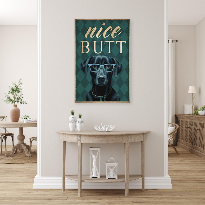 Lizet " Black Dog Nice Butt ", 20" H x 16" W x 1.25" D