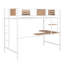 Lit mezzanine en métal avec bureau et tablette