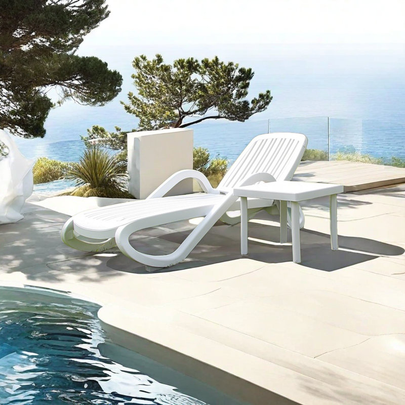Wiveka Outdoor Chaise Lounge Set with Table