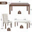 Ensemble de salle à manger moderne 6 pièces avec table rectangulaire, chaises rembourrées et banc polyvalent pour une utilisation polyvalente à la maison