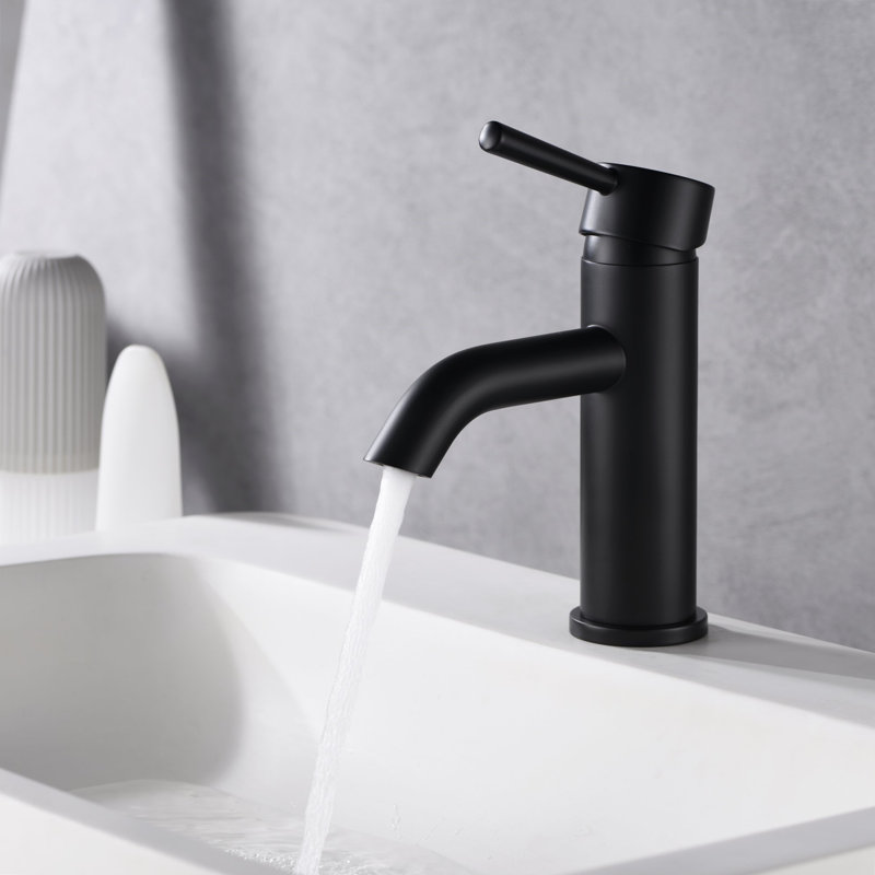Robinet de lavabo de salle de bain à vasque courte à fixation sur le comptoir Euro Collection - Noir mat, Noir mat