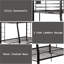 Lit superposé en métal avec finition noir sablé, matelas double TG / grand, largeur de 83 po, garde-corps pour lit de sécurité supplémentaire, options de matelas très grand et grand lit, cadre, rail de 10 po du sol au bas, construction-1278259031