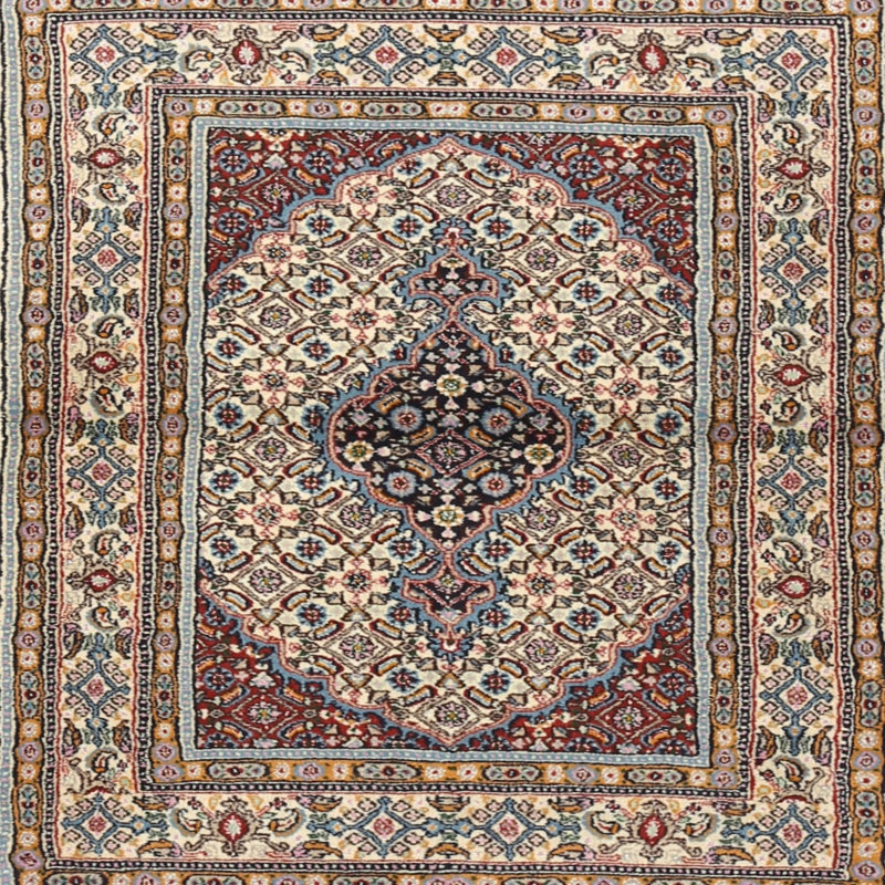 Tapis traditionnel brun / rouge Desinor, Carré 3 pi