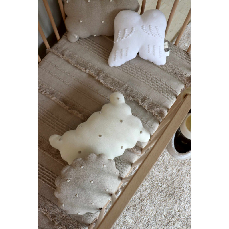Biscuit Lumbar Pillow Cover & Insert, Ivory