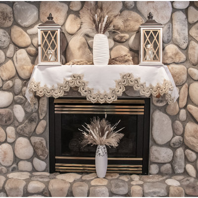 Elmwood Gold Lace Mantel Scarf (19" x 90")