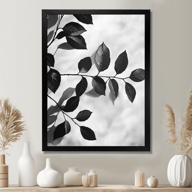Nicolette - salon d'art mural floral, H 20 po x l 12 po, Reproduction encadrée d'une seule photo, Noir, noir, noir, noir