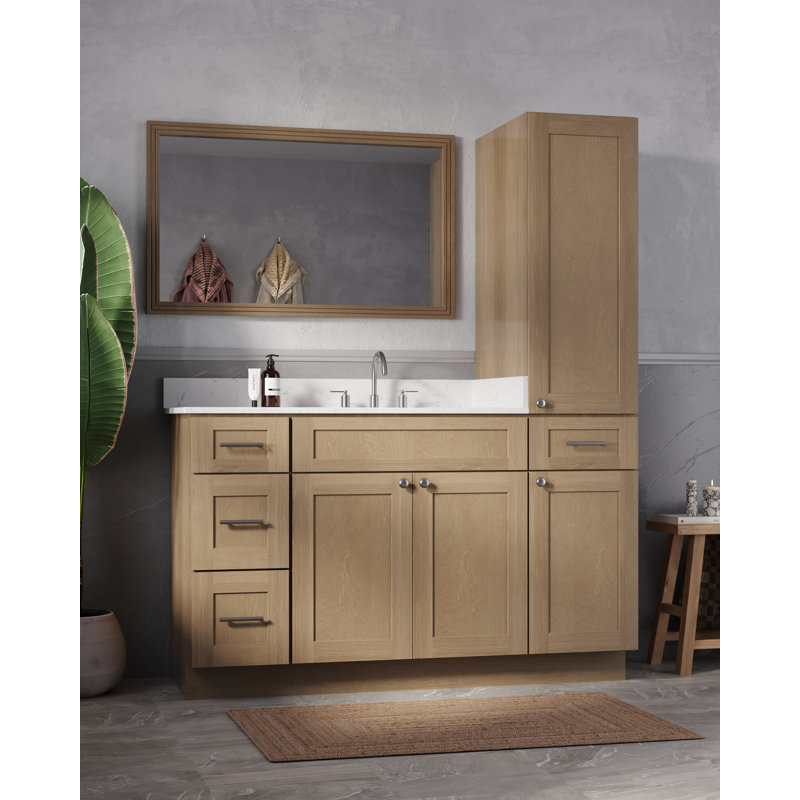 Ensemble de meuble-lavabo simple 57 po Disar, Chêne naturel
