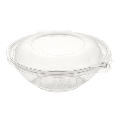 Restaurantware-Tamper Tek 24 Ounce Take Out Bowls, 100 Tamper-Evident Meal Prep Bowls - Hinged Lid, Freezable, Clear Plastic To Go Bowls, Disposable, For Carry Out Or Lunches